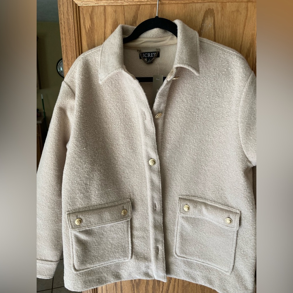 J. Crew Cream boucle Utility Jacket